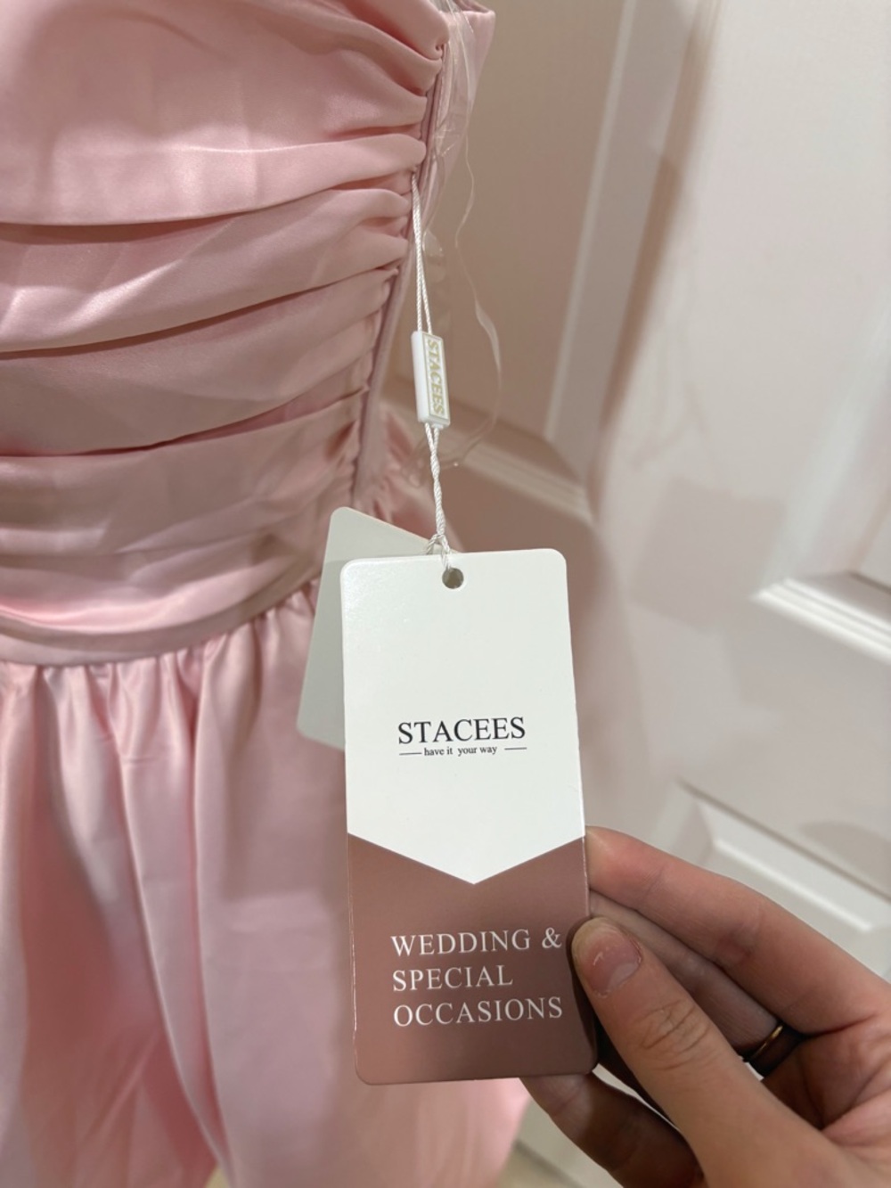 NWT Stacees A-Line Strapless Bubble Homecoming Dress with Pleats Size 2 - Picture 7 of 11